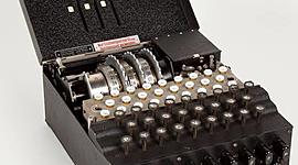 Timeline: Enigma 1943- The Enigma machine is a piece of spook hardware invented by a German and used by Britain's codebreakers as a way of deciphering German signals traffic during World War Two.
