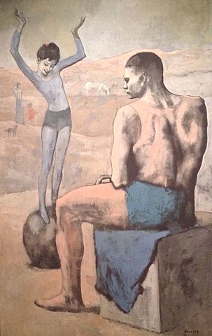 Acrobata e giovane equilibrista