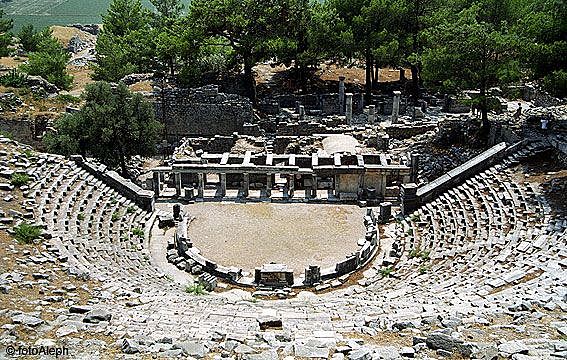 Construcción del teatro de Priene