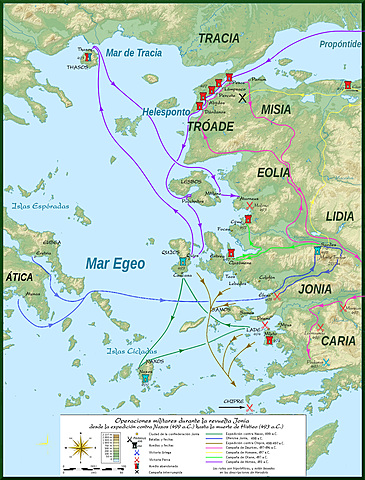 la revelion de jonia contra los persas