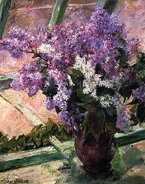 Lilacs in a Window-Mary Cassatt