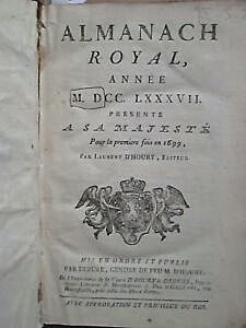 Création de l'Almanach royal