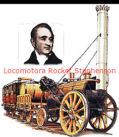 Stephenson diseña la locomotora Rocket.