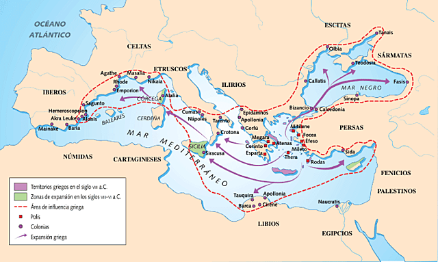 Colonizaciones en el Mediterráneo