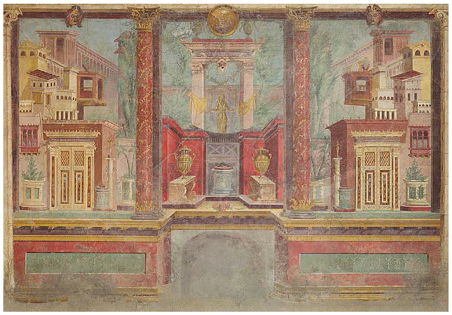 Prof - La représentation de l'espace / Anonyme - Fresques de la villa de Publius Fannius Synisto à Boscoreale, près de Pompéi, Rome, fin de la République, vers. 50-40 avant J.C., 265.4 x 334 x 583.9 cm)