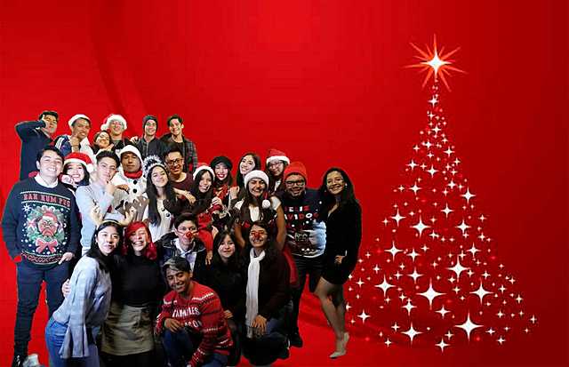 Toma de foto navideña