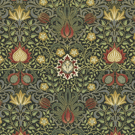 Persian Ebony Metallic Yardage by Morris Holiday