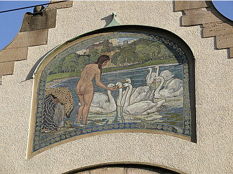 Merkel’sches Schwimmbad (Public Pool) Esslingen, Neckar,&nbsp;Germany.