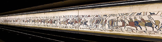 Prof - L'enchaînement / Anonyme ou Reine Mathilde de Flandre ? – "Tapisserie de Bayeux" (fils de laine sur toile de lin, 68,30 m x 70 cm, musée de la Tapisserie de Bayeux)