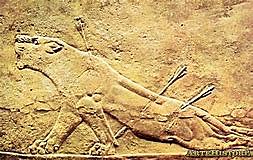 Arte Asirio. La leona herida.