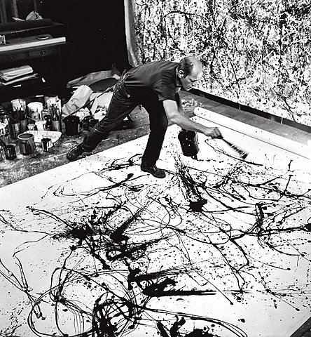 Prof - Les gestes et mouvements de l'artiste / Jackson Pollock - "Drippings" (peintures sur toile)