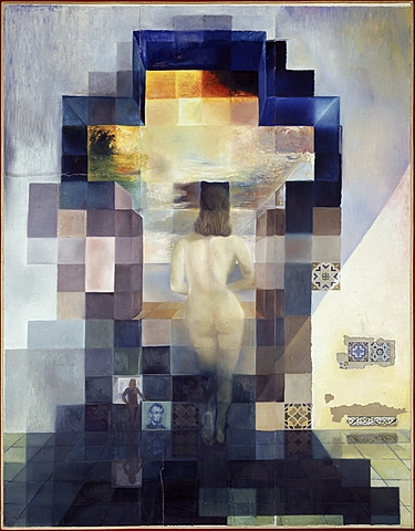 Prof - Les déplacements du spectateur / Salvador Dali - "Gala nue regardant la mer qui à 18 mètres apparaît le président Lincoln" (peinture à l'huile sur papier photographique sur bois, 420 x 318 cm, Théâtre-Musée Dalí, Figueres, Espagne, Surréalisme)
