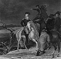 Washington arrives on outskirts of Boston with continental troops