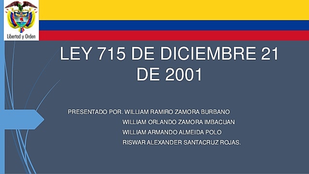 Ley 715 del 2001