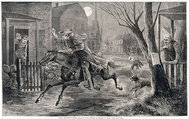 Midnight ride of Paul Revere.