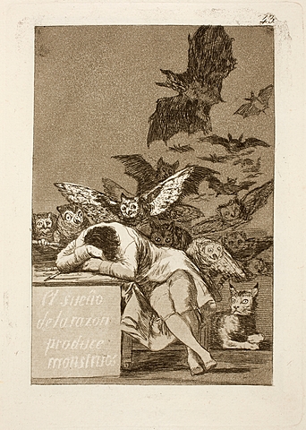 Nº 5 Capricho nº 43: El sueño de la razón produce monstruos Goya