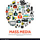 Flat mass media round concept vector 22401460