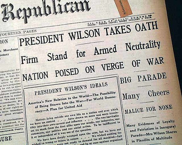 (EU/US) President Woodrow Wilson declares US policy of Neutrality