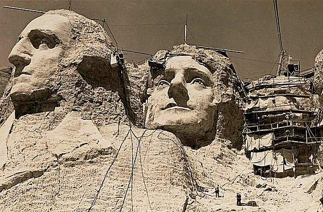 Mount Rushmore construction begins