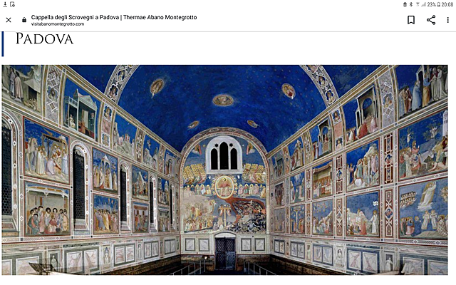 Il dipinto su muro della cappella degli scrovegni fatta in colore blu