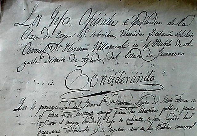 1 de marzo de 1854. Plan de Ayutla.