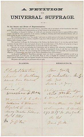 Presented petition  to the Women's National Loyal League