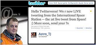 PRIMER TWEET DEL ESPACIO