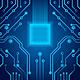 Blue printed circuit board vector