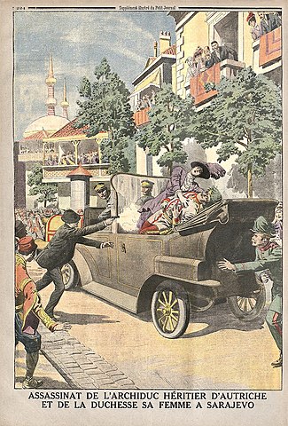assasinat de l'archiduc Francois-Ferdinant à Sarajevo