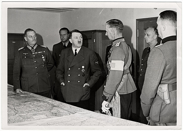 Hitler met with his top military advisers