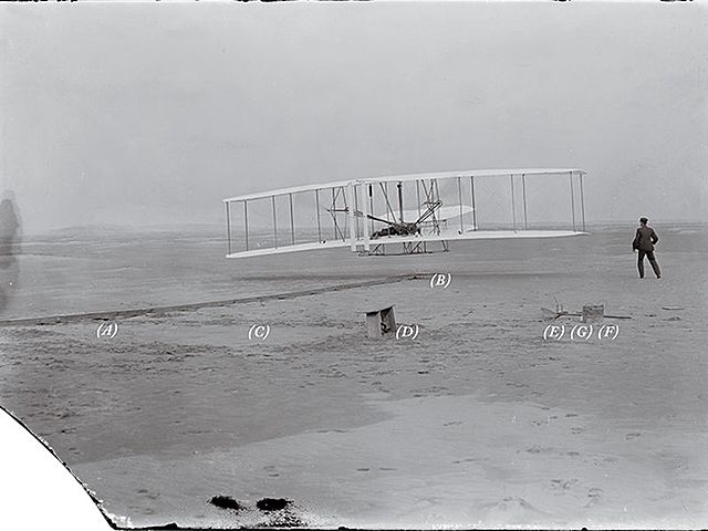 The Wright brothers invent the first plane.