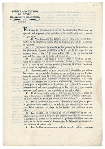 The Law Of April 6th, 1830