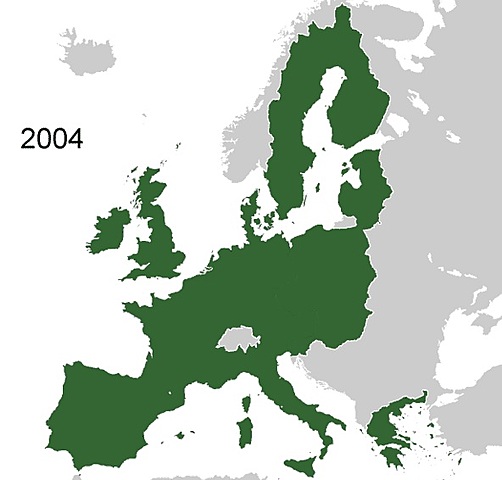 Entrada a la UE de los primeros antiguos países comunistas