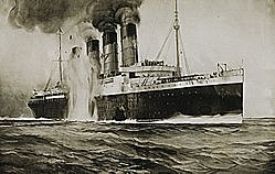 le paquebot Lusitania est torpillé par les Allemands