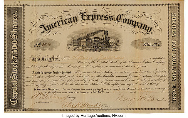 Henry Wells y William G. Fargo crean American Express.