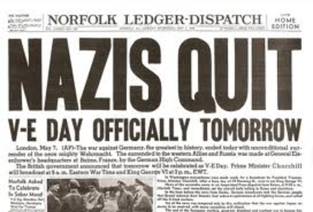 Germany surrenders VE Day