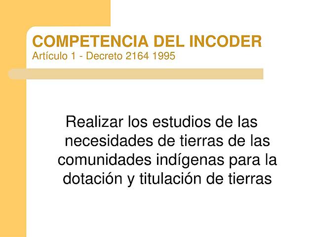 Decreto 2164 de 1995