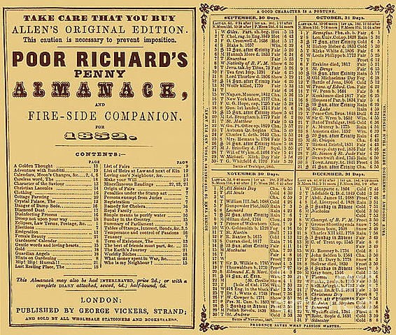 Poor Richard's Almanac Published