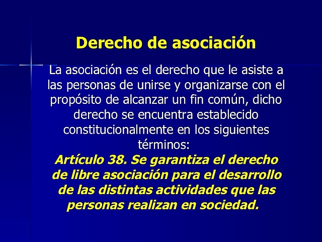 El derecho de asociación es reconocido
