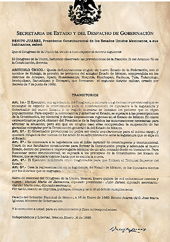 Se publica en México el decreto del 22 de enero