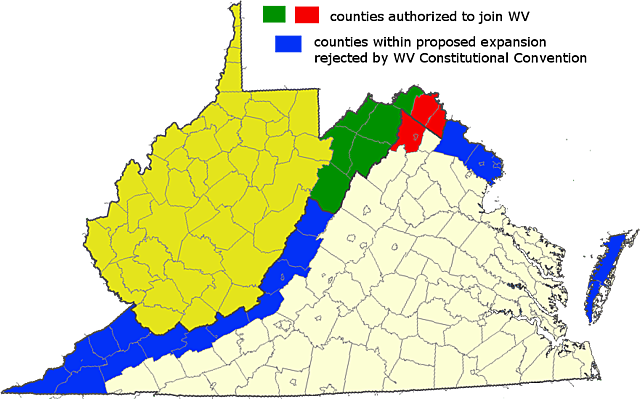 The territory of West Virginia is formed
