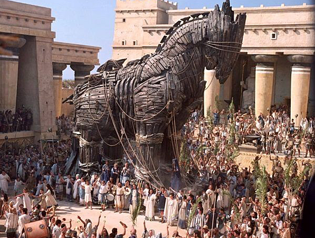 Homero compone sus dos poemas épicos: la Ilíada y la Odisea