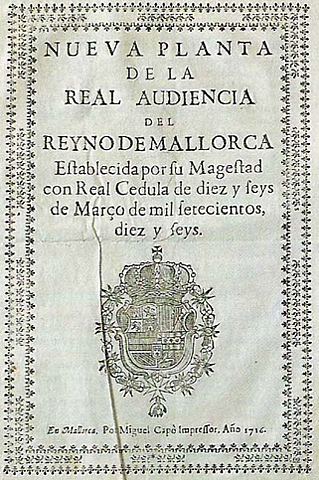 Decretos de Nueva Planta en Mallorca