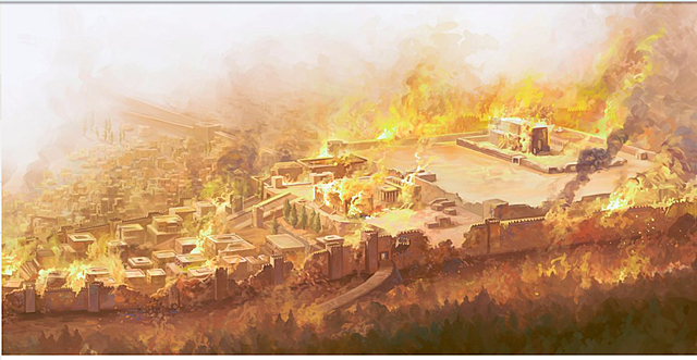 Tempelet blir ødelagt