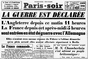 La France et la Grande-Bretagne déclare la guerre à l’Allemagne