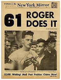 Roger Maris of the Yankees break Ruth's Record