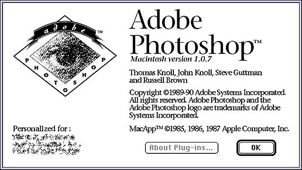 First Photoshop version for Apple
