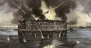 Southern forces fire upon Fort Sumter