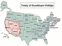 Treaty of Guadalupe Hidalgo ends the Mexican American War