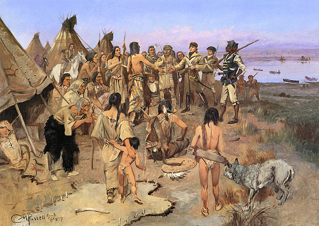 Council with Indians
